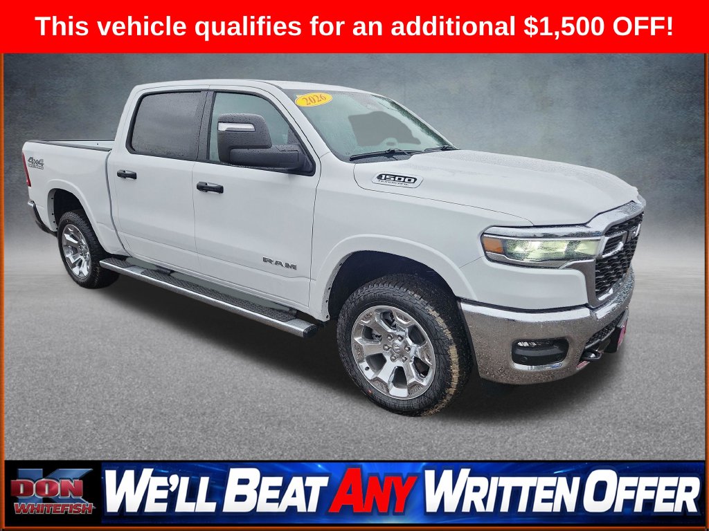 New 2026 Ram 1500 BIG HORN CREW CAB 4X4 5'7 BOX Pickup for sale in Whitefish, MT