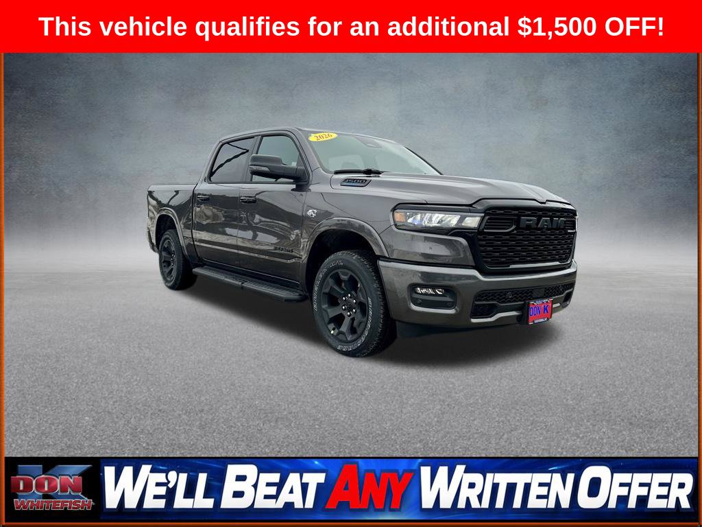 New 2026 Ram 1500 BIG HORN CREW CAB 4X4 5'7 BOX Pickup for sale in Whitefish, MT