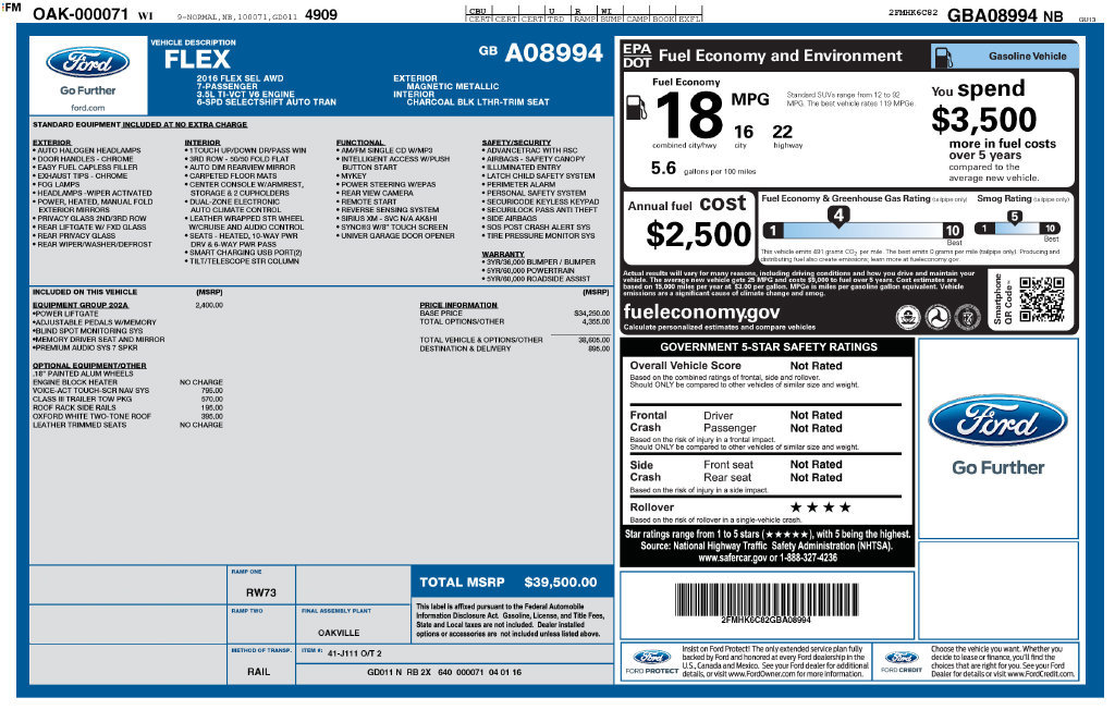 Used 2016 Ford Flex SEL SEL AWD