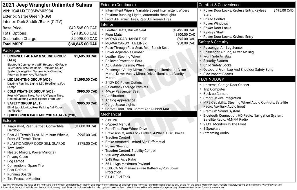 Used 2021 Jeep Wrangler Unlimited Sahara Unlimited Sahara 4x4