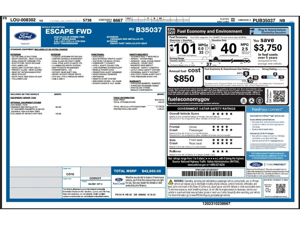 Used 2023 Ford Escape Phev SUV