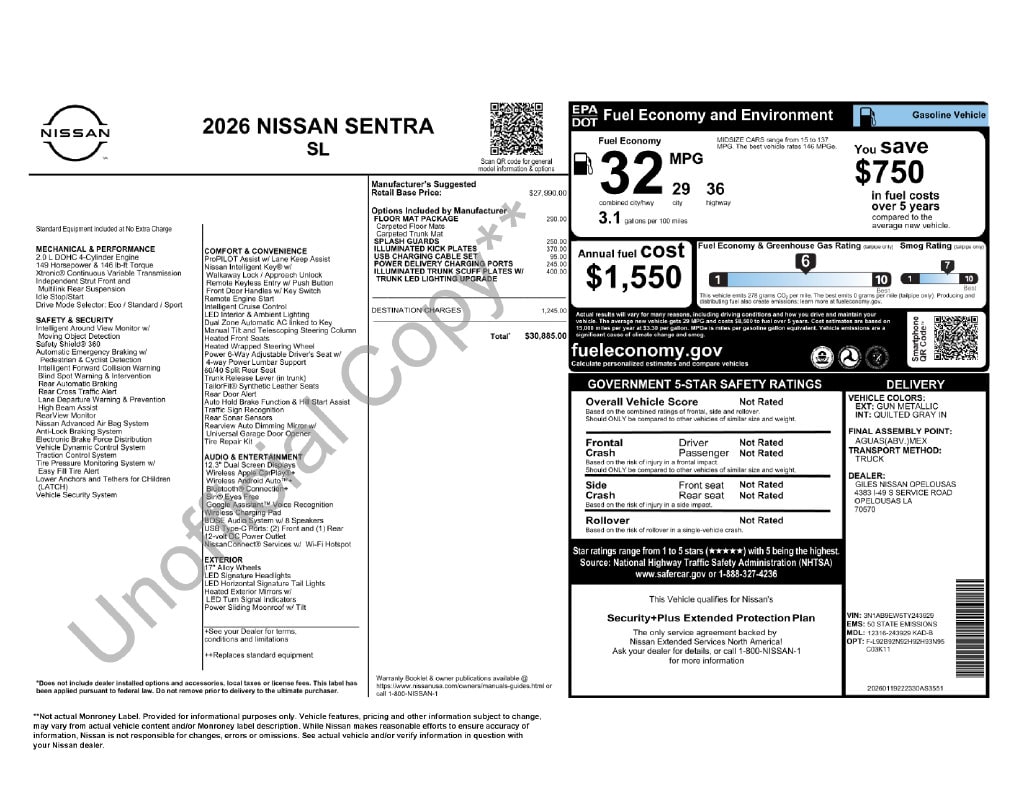 2026 Nissan Sentra SL - Photo 26