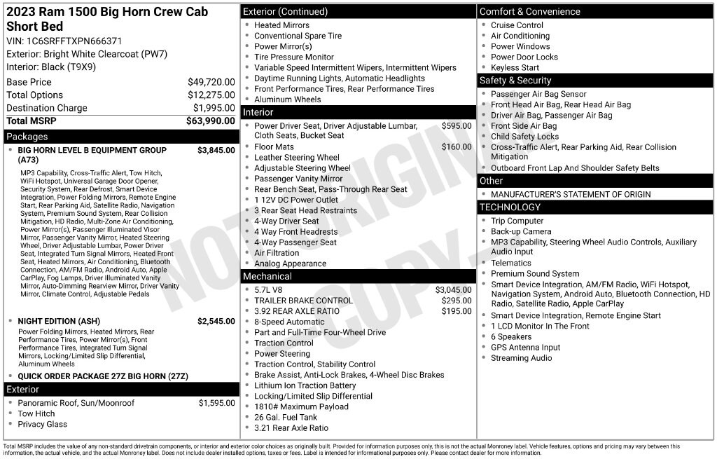 Certified 2023 Ram 1500 Big Horn/Lone Star Truck Crew Cab