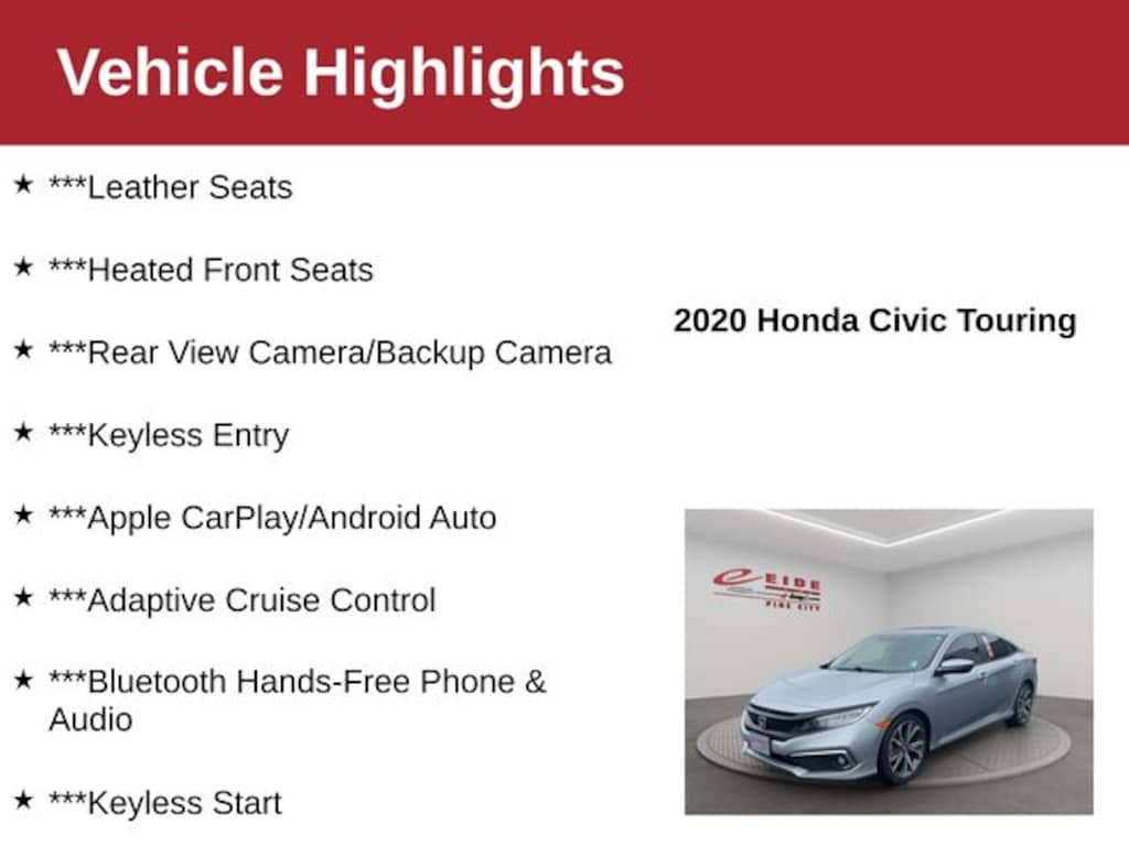 Used 2020 Honda Civic Touring Sedan