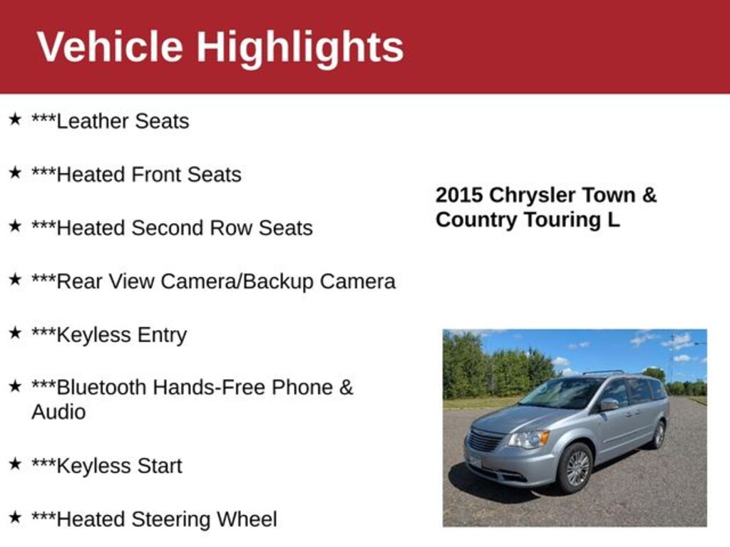 Used 2015 Chrysler Town & Country Touring-L Van