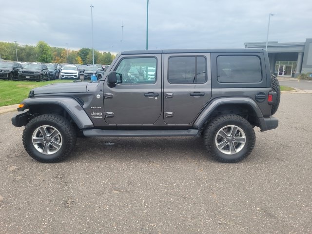 Used 2019 Jeep Wrangler Unlimited Sahara with VIN 1C4HJXEN0KW649259 for sale in Pine City, Minnesota