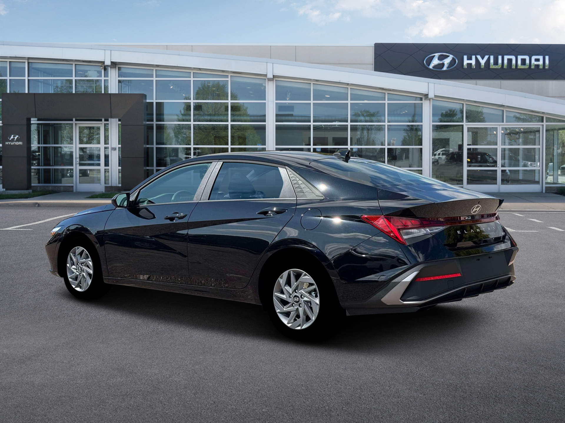 New 2026 Hyundai Elantra Hybrid Blue Sedan