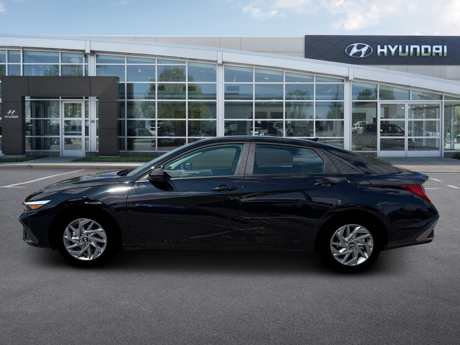 New 2026 Hyundai Elantra Hybrid Blue Sedan