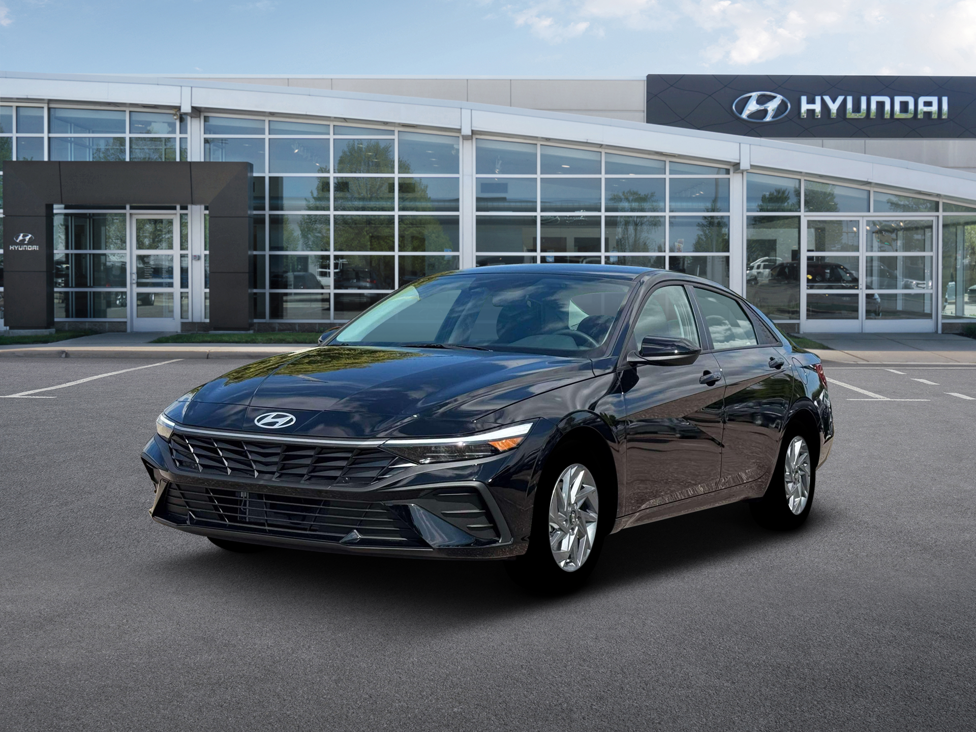 New 2026 Hyundai Elantra Hybrid Blue Sedan