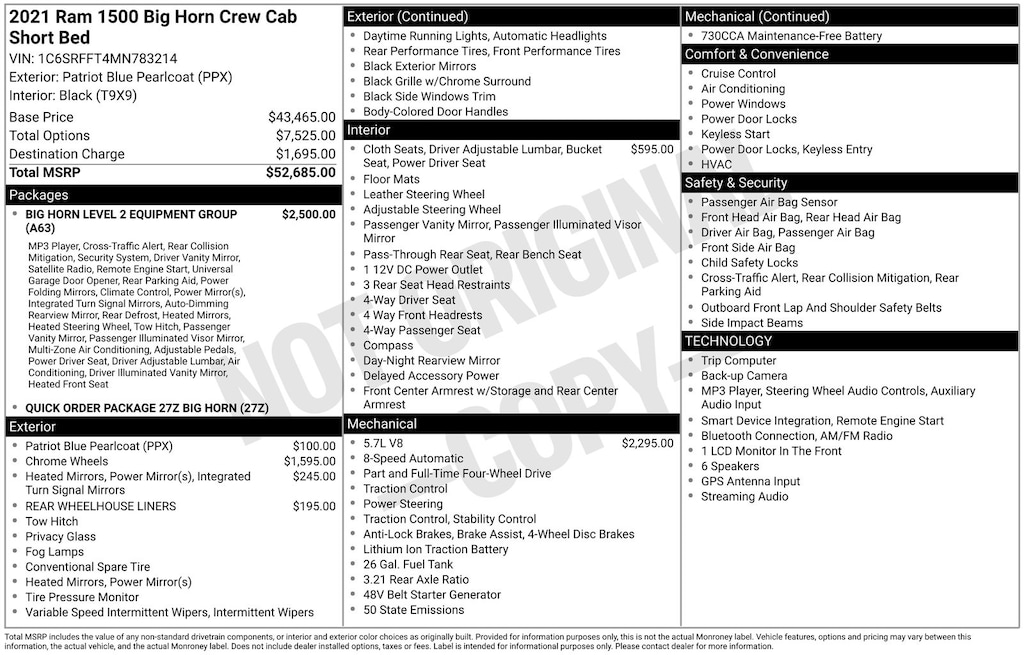 Used 2021 Ram 1500 Big Horn/Lone Star Truck