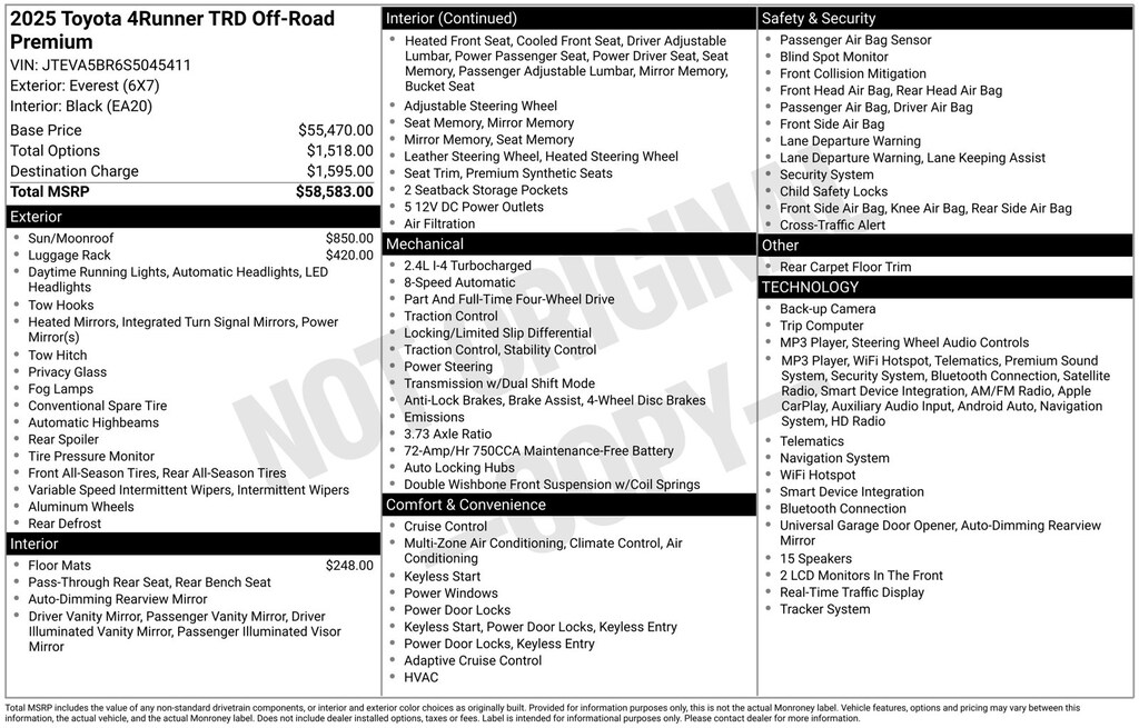 Certified 2025 Toyota 4Runner TRD Off-Road Premium SUV