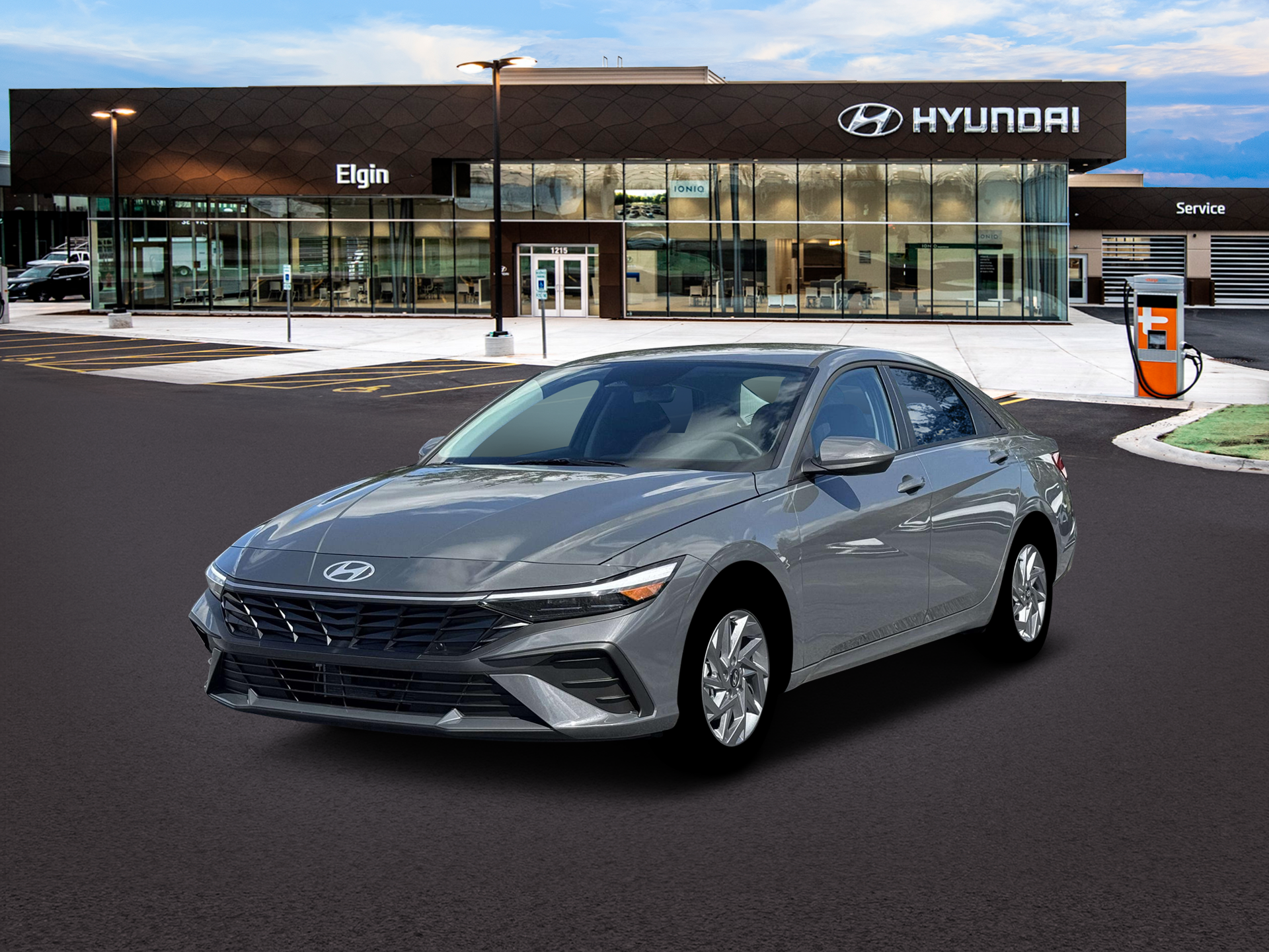 2026 Hyundai Elantra Hybrid Blue Sedan