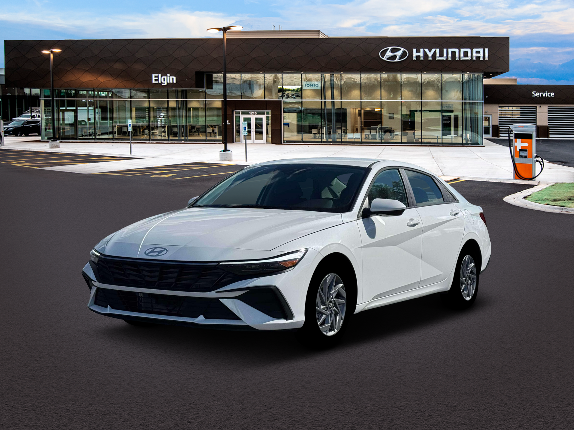 2026 Hyundai Elantra Hybrid Blue Sedan