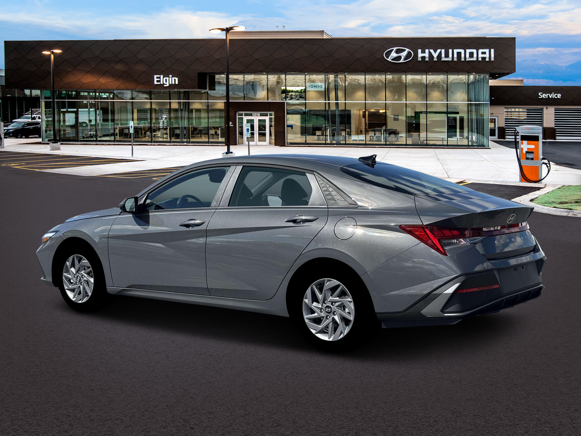 New 2026 Hyundai Elantra Hybrid Blue Sedan