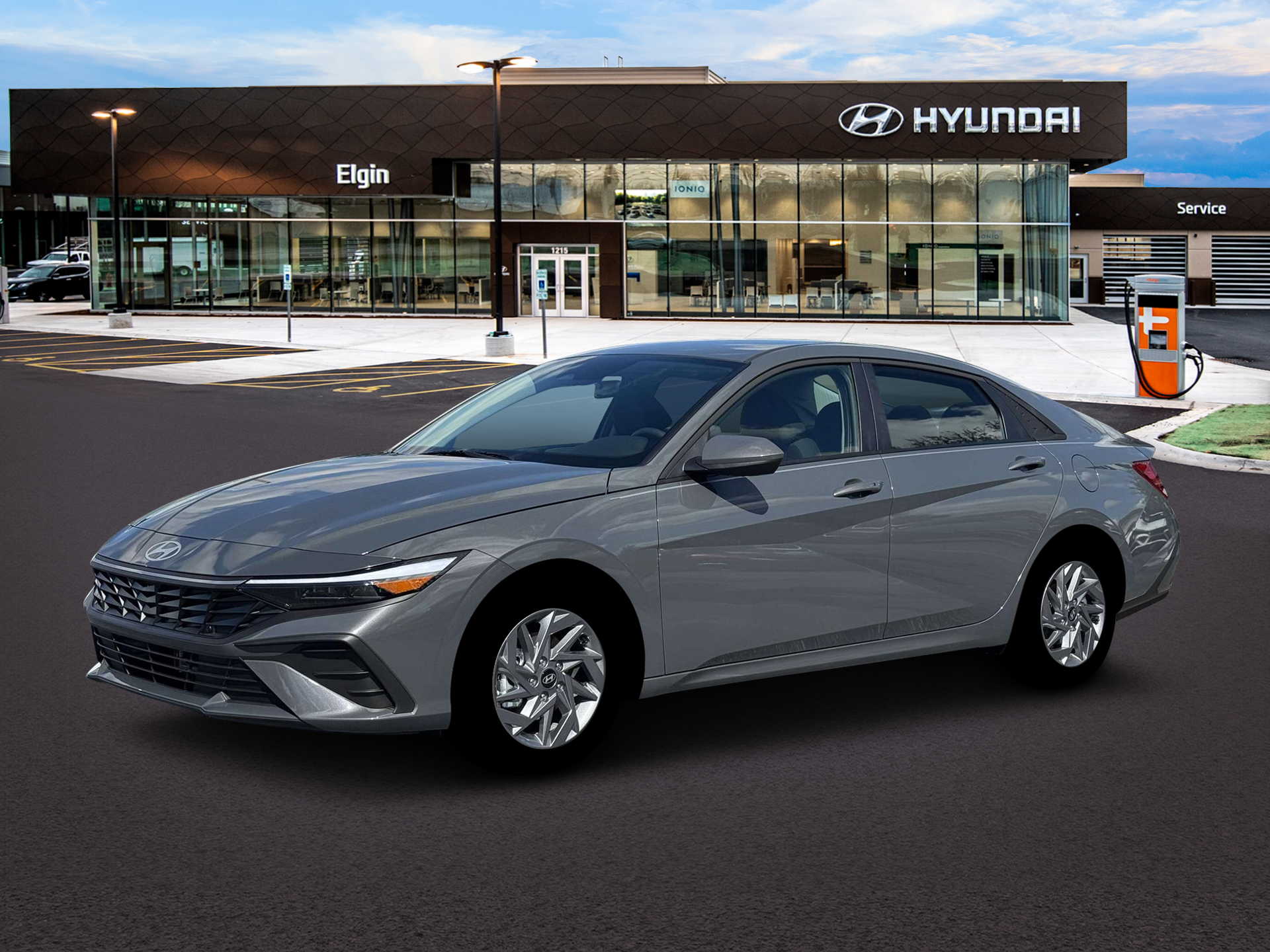 New 2026 Hyundai Elantra Hybrid Blue Sedan