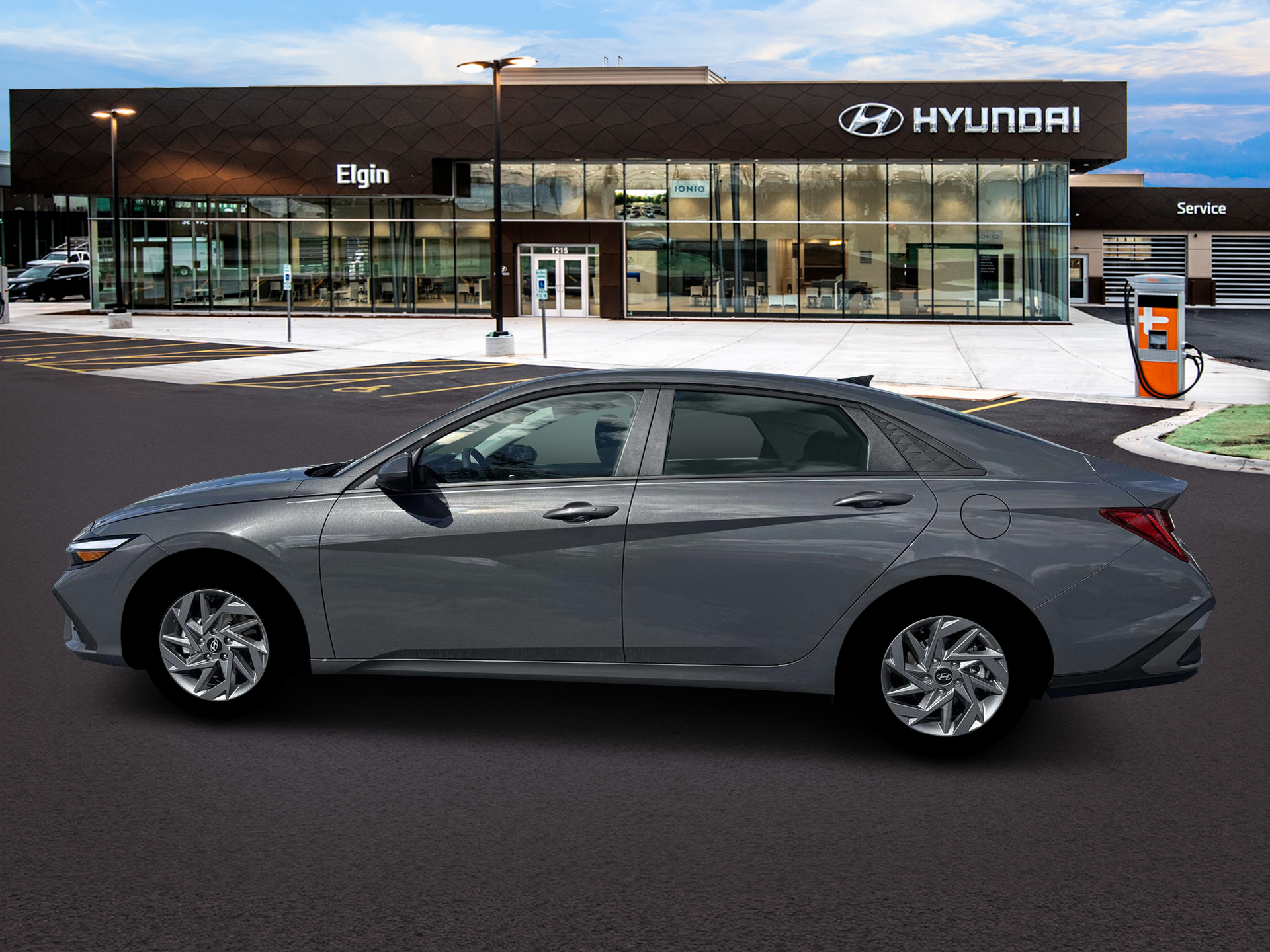 New 2026 Hyundai Elantra Hybrid Blue Sedan