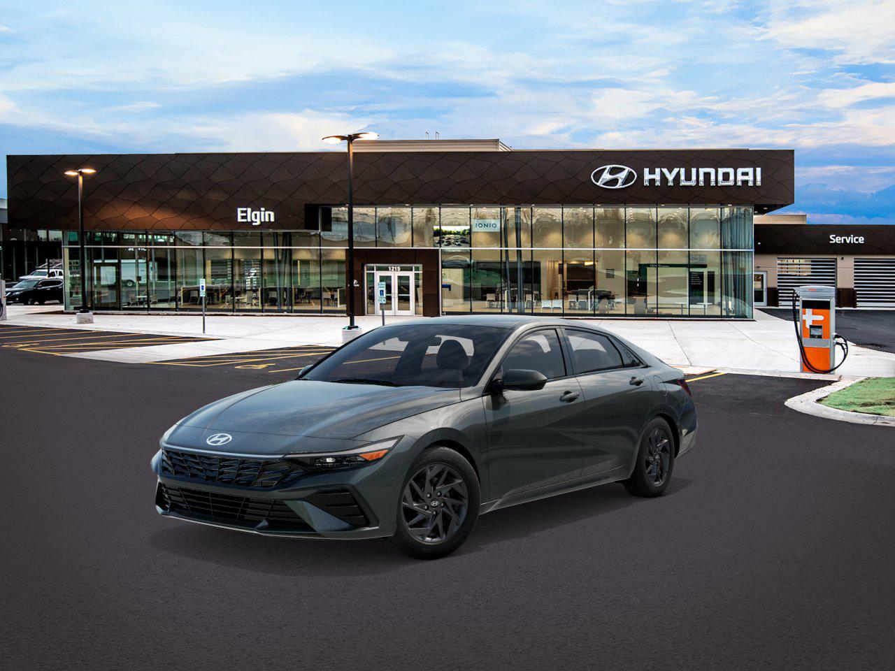 2026 Hyundai Elantra Hybrid Blue Sedan