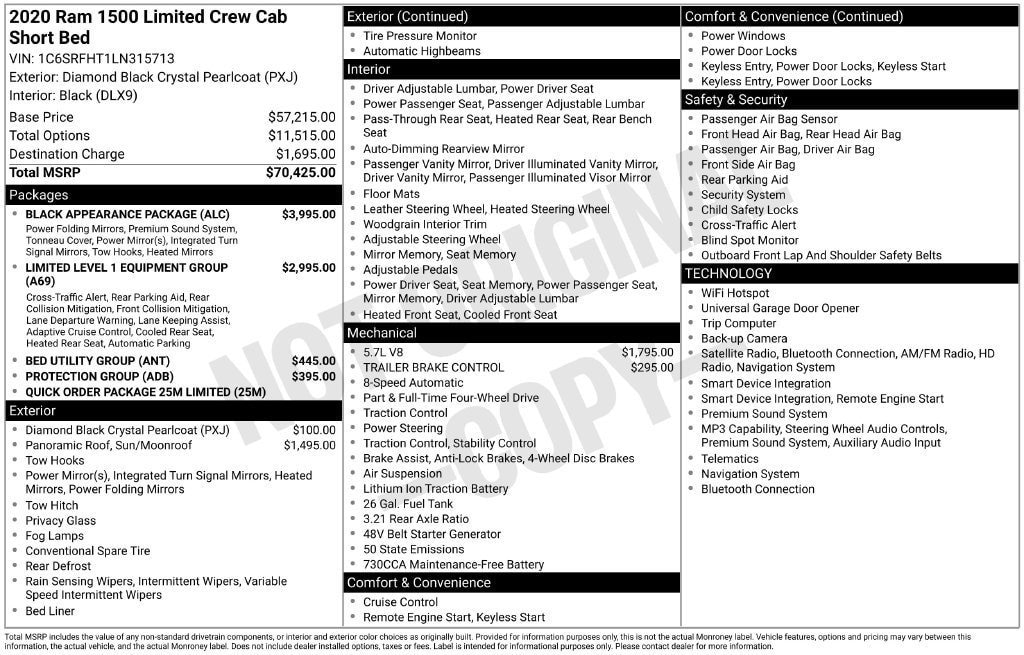 Used 2020 Ram 1500 Limited Truck