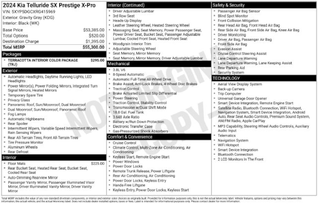 Used 2024 Kia Telluride SX-Prestige X-Pro SUV