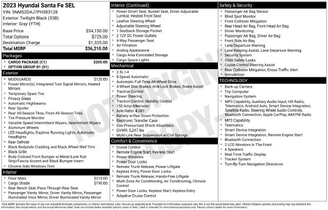 Used 2023 Hyundai Santa Fe SEL SUV