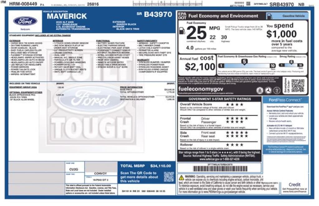 Used 2025 Ford Maverick XLT Truck SuperCrew