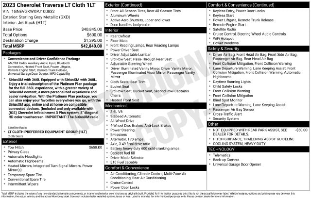 Used 2023 Chevrolet Traverse LT SUV