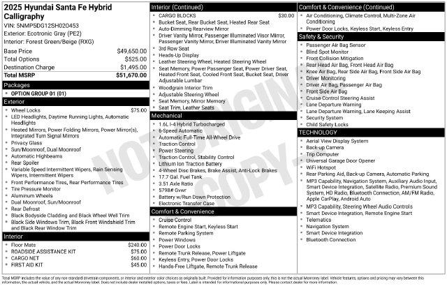 Used 2025 Hyundai Santa Fe Hybrid Calligraphy SUV