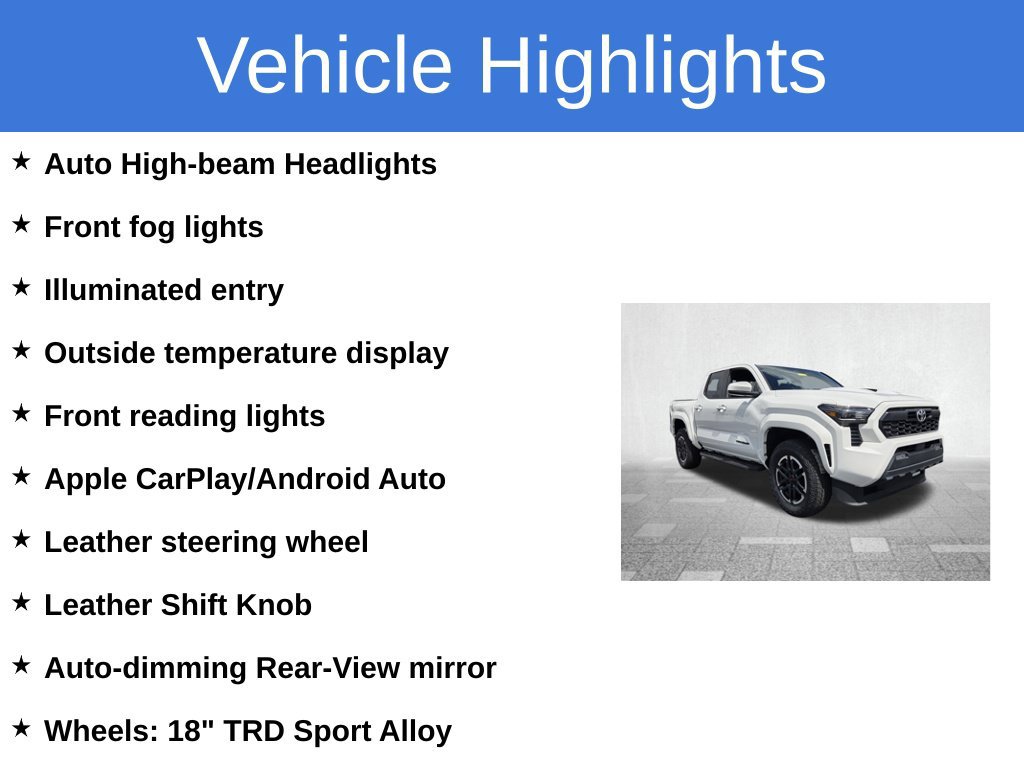 Certified 2024 Toyota Tacoma 2WD TRD Sport TRD Sport Double Cab 5 Bed AT