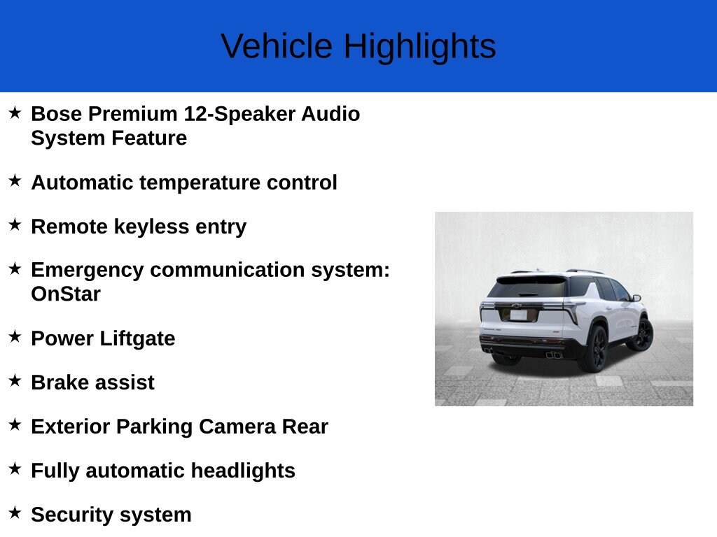 New 2026 Chevrolet Traverse RS SUV