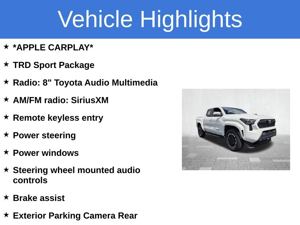 Certified 2024 Toyota Tacoma 2WD TRD Sport TRD Sport Double Cab 5 Bed AT