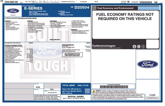 New 2027 Ford E-450SD Base Cab/Chassis