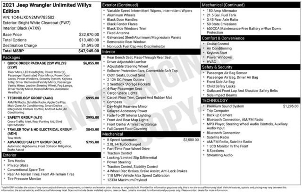 Certified 2021 Jeep Wrangler Unlimited Willys SUV