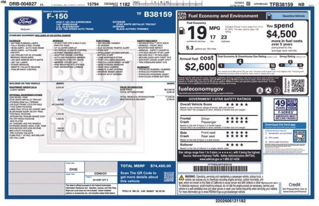 New 2026 Ford F-150 Lariat Truck SuperCrew Cab