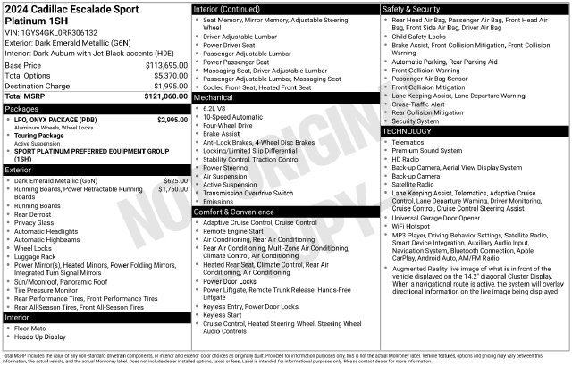 Certified 2024 Cadillac Escalade Sport Platinum SUV