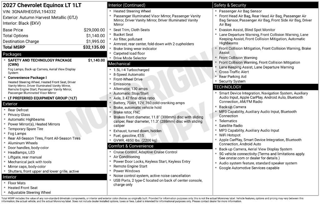 New 2027 Chevrolet Equinox