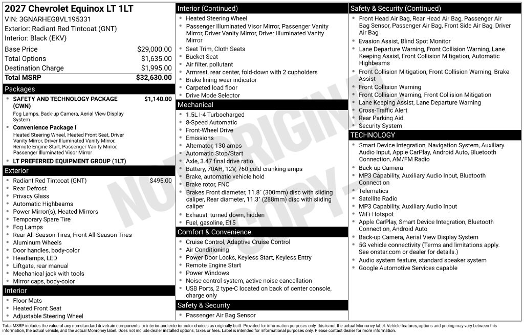 New 2027 Chevrolet Equinox