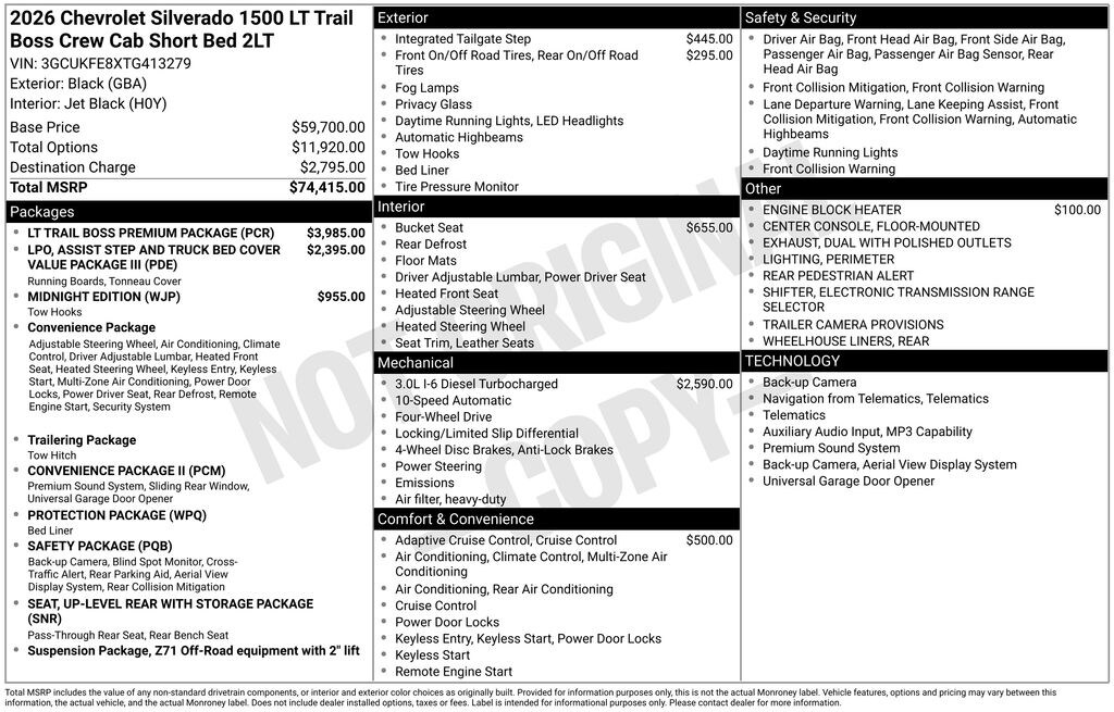 New 2026 Chevrolet Silverado 1500