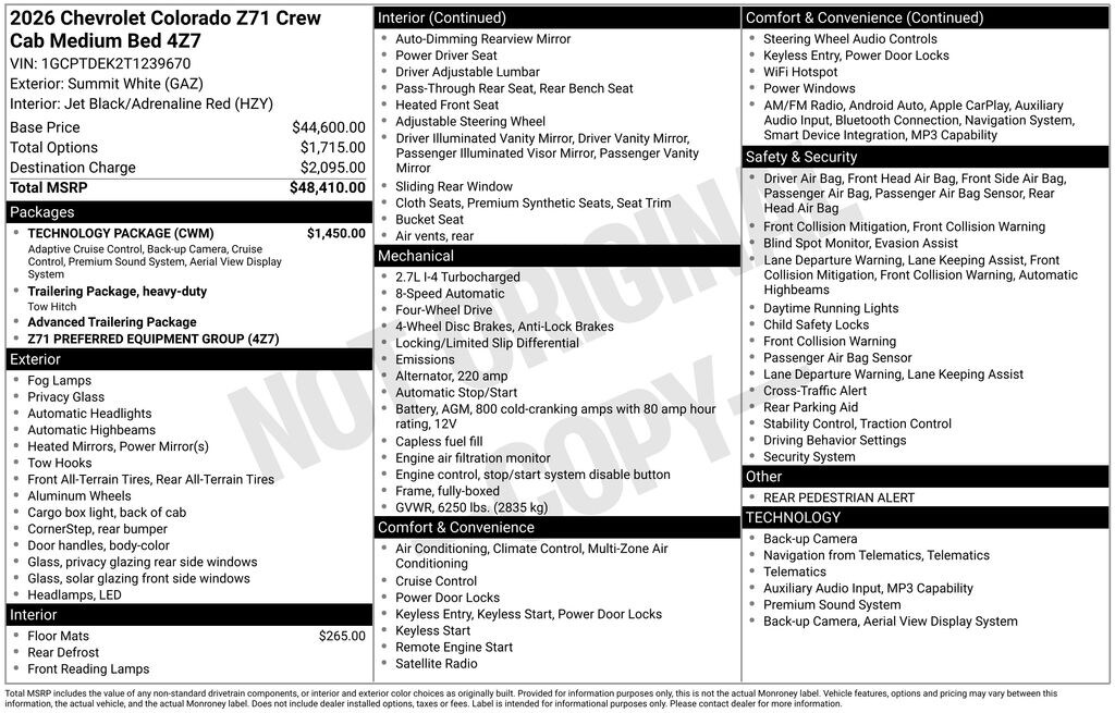 New 2026 Chevrolet Colorado
