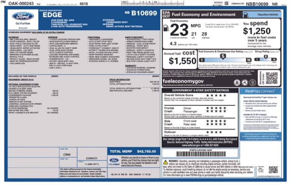 Certified 2022 Ford Edge SEL SUV