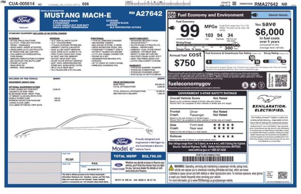 Certified 2024 Ford Mustang Mach-E Premium SUV