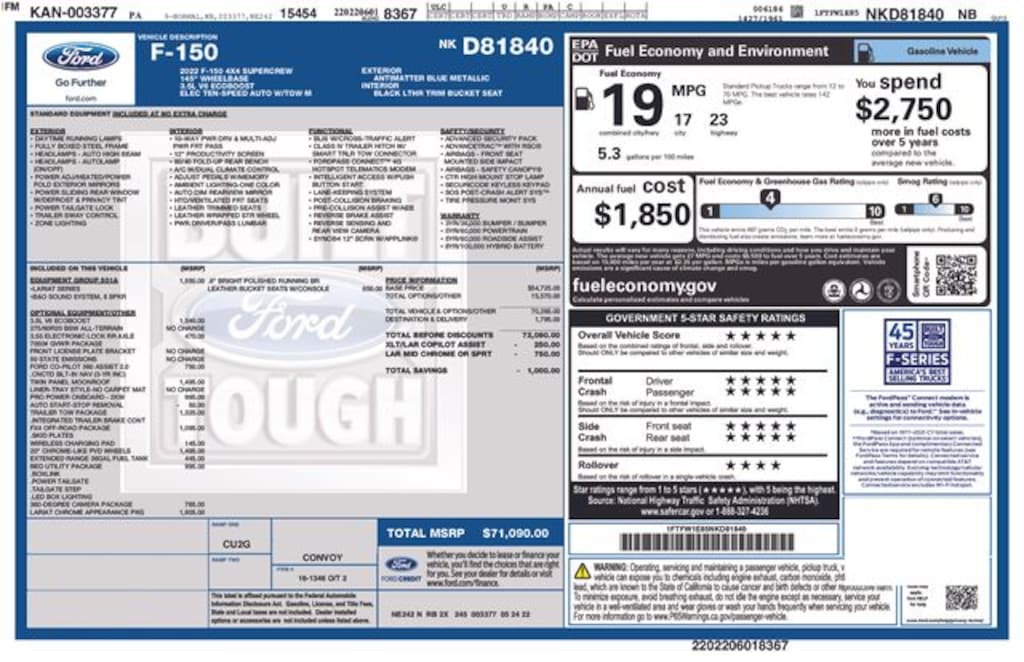Used 2022 Ford F-150 Lariat Truck SuperCrew Cab