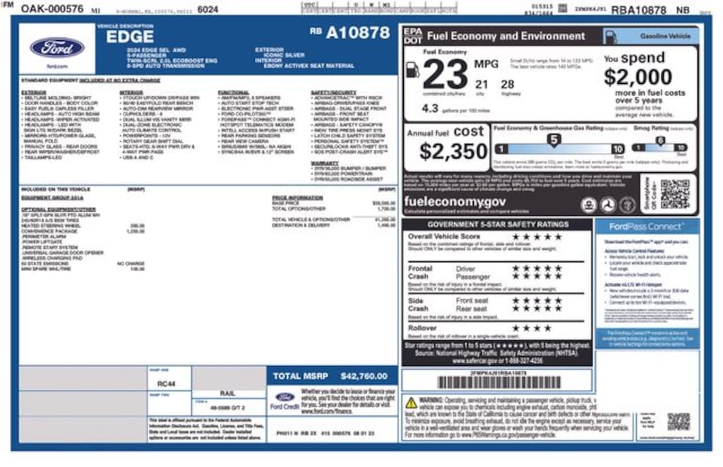 Certified 2024 Ford Edge SEL SUV