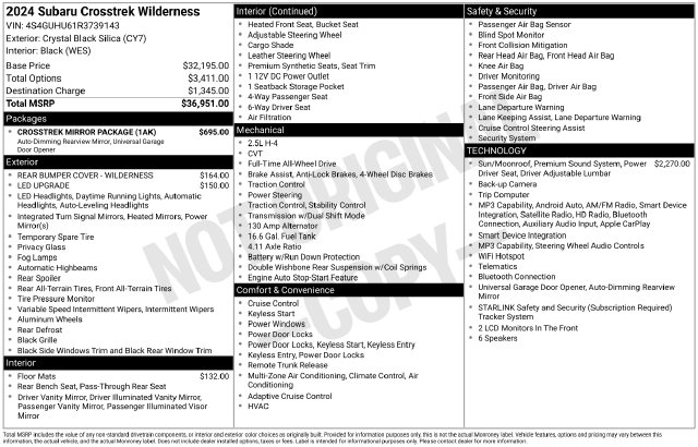 Used 2024 Subaru Crosstrek Wilderness SUV