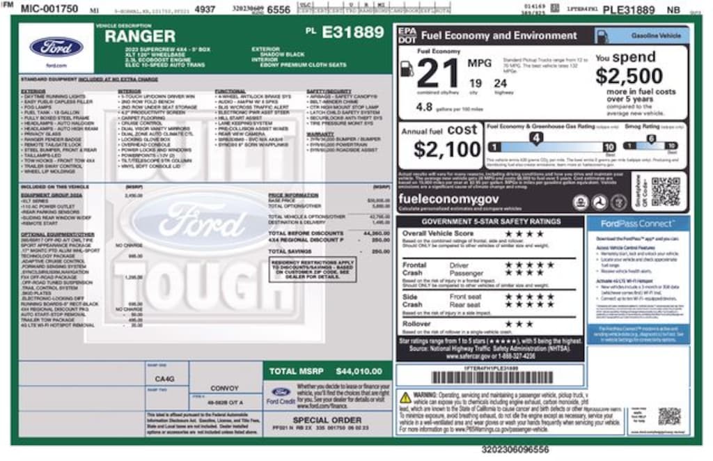 Certified 2023 Ford Ranger XLT Truck SuperCrew