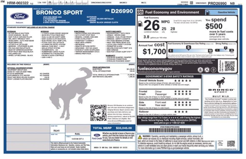 Certified 2023 Ford Bronco Sport Big Bend SUV