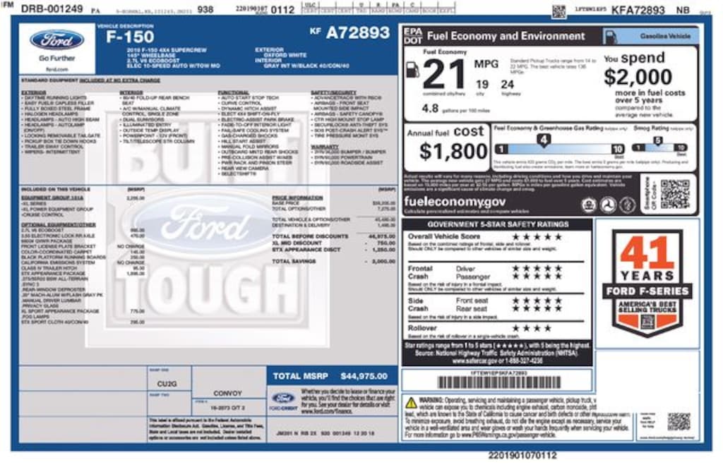 Used 2019 Ford F-150 XL Truck SuperCrew Cab