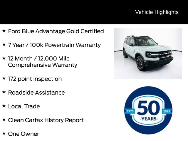 Certified 2024 Ford Bronco Sport Outer Banks SUV