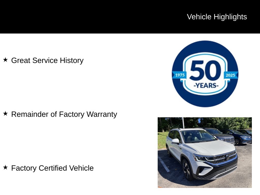 Certified 2023 Volkswagen Taos 1.5T SEL SUV