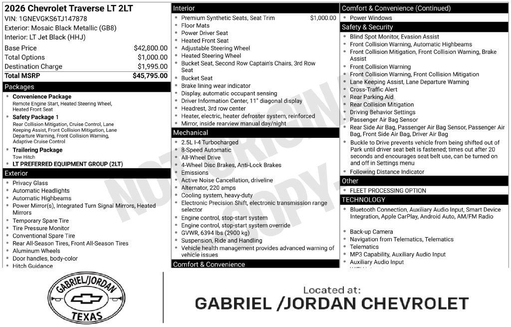 Used 2026 Chevrolet Traverse LT SUV