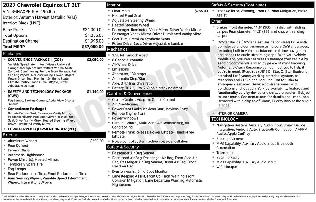 New 2027 Chevrolet Equinox LT SUV